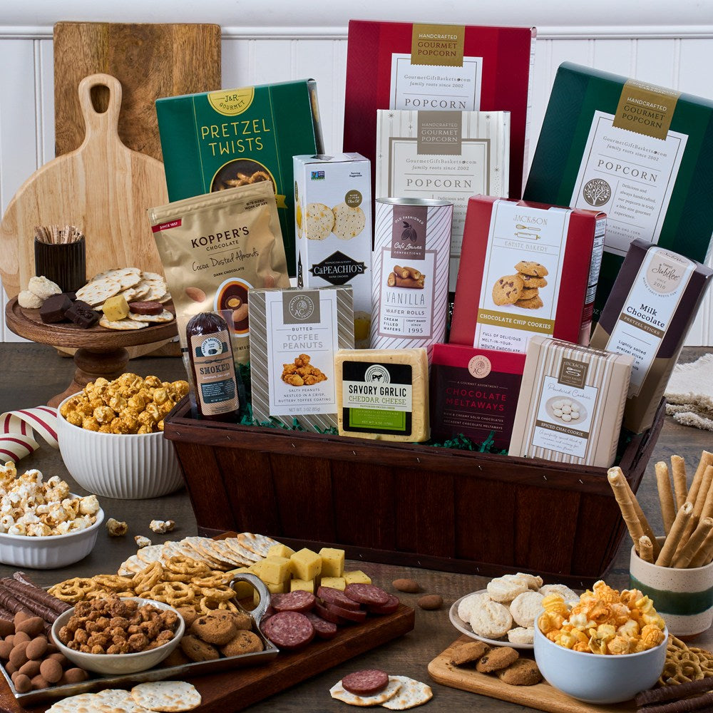 Snack & Chocolate Gift Basket - Deluxe
