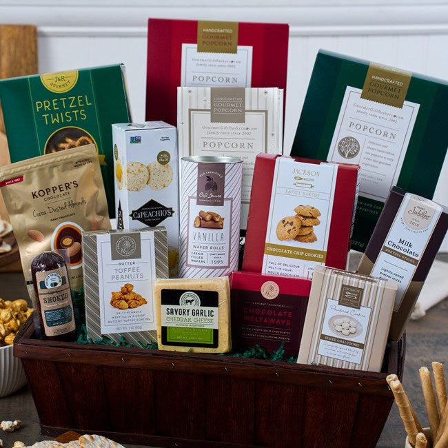 Snack & Chocolate Gift Basket - Deluxe